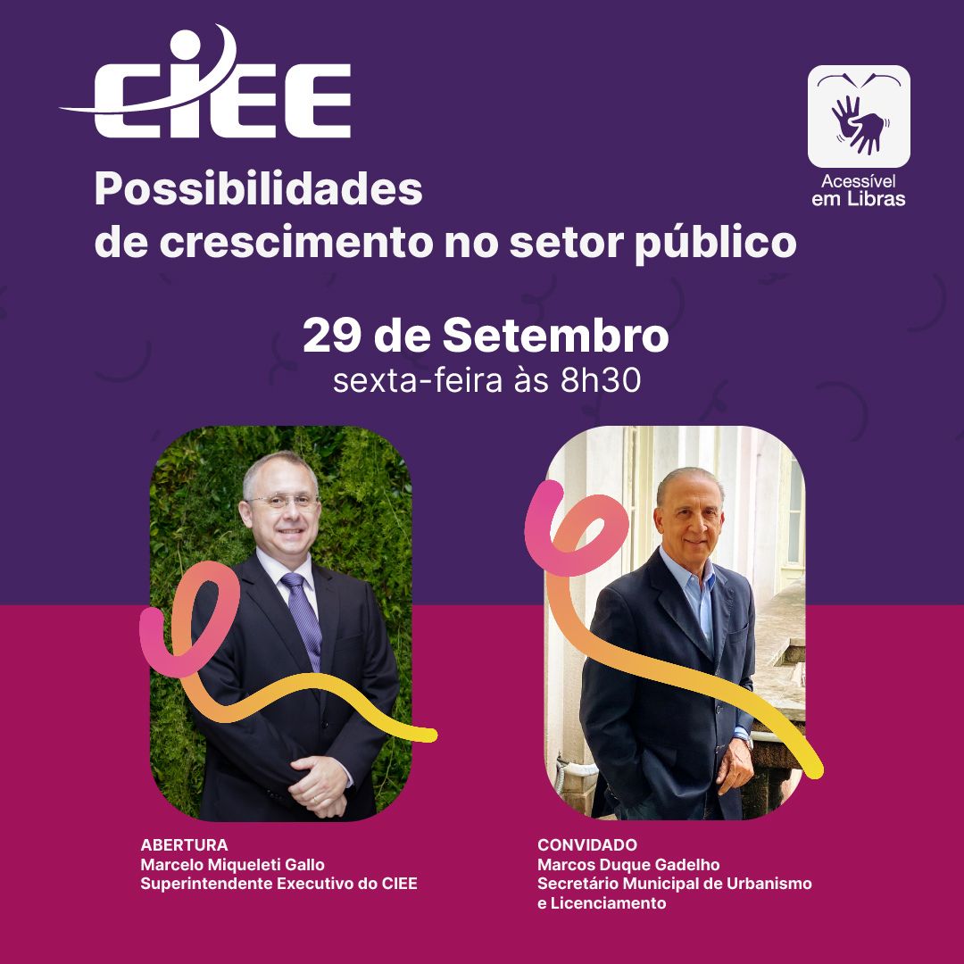 Convite CIEE – Palestra com o Secretário Marcos Duque Gadelho