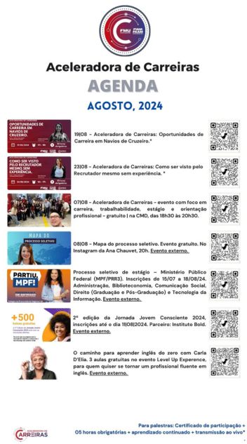 CALENDÁRIO EVENTOS AGOSTO 2024